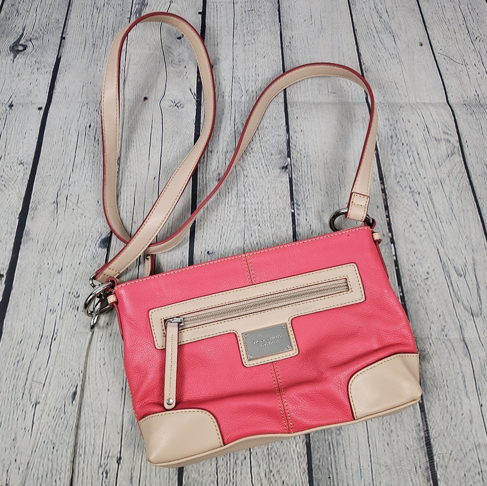 TIGNANELLO | genuine leather color block barbie pink crossbody purse